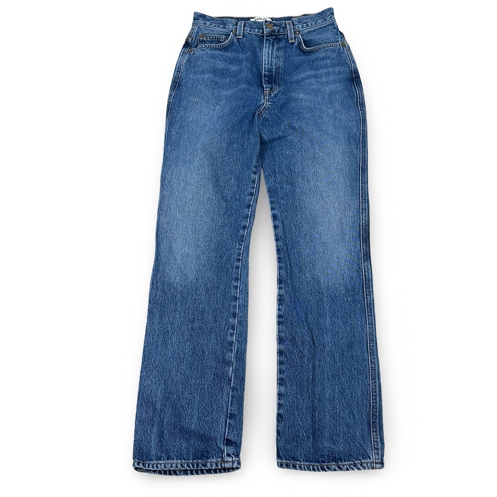 AGOLDE Pinch Waist High Rise Straight Leg Jeans Blue Cotton A095-811 Size 25